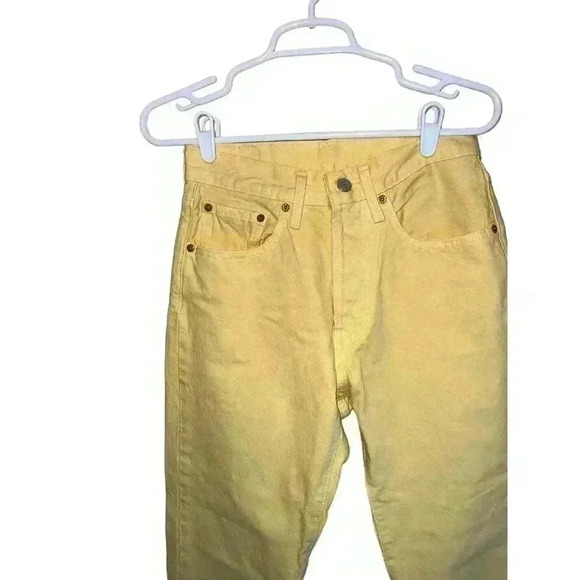LEVIS 501 YELLOW 26L 26w white label - Picture 2 of 11